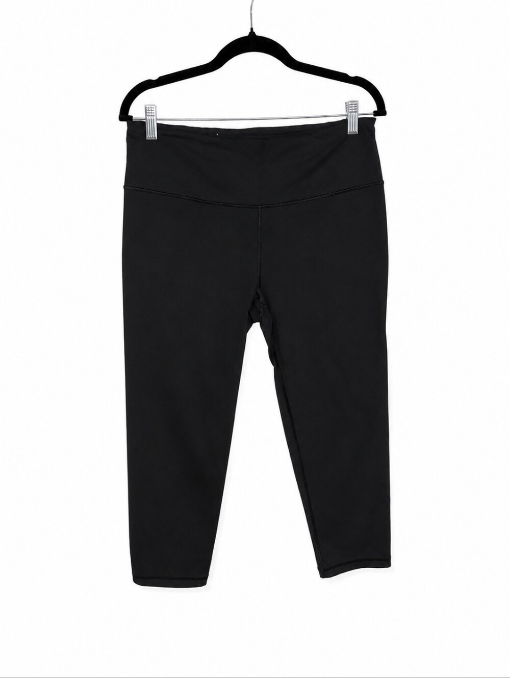 Victoria Sport Black High Rise Cropped Athletic Leggings Capri Workout Yoga Pant